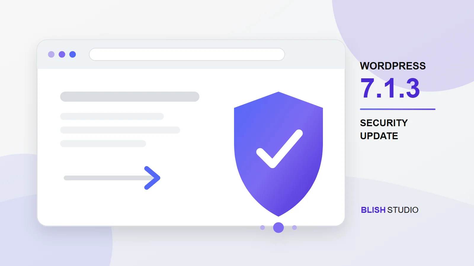 Abstract editorial graphic for the WordPress 7.1.3 security update.
